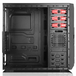 CASE GAMING ITEK INVADER R03 -  Middle Tower, USB3, 12cm red fan, Trasp Wind