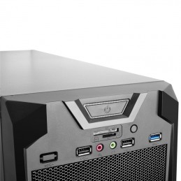 CASE GAMING ITEK INVADER R03 -  Middle Tower, USB3, 12cm red fan, Trasp Wind