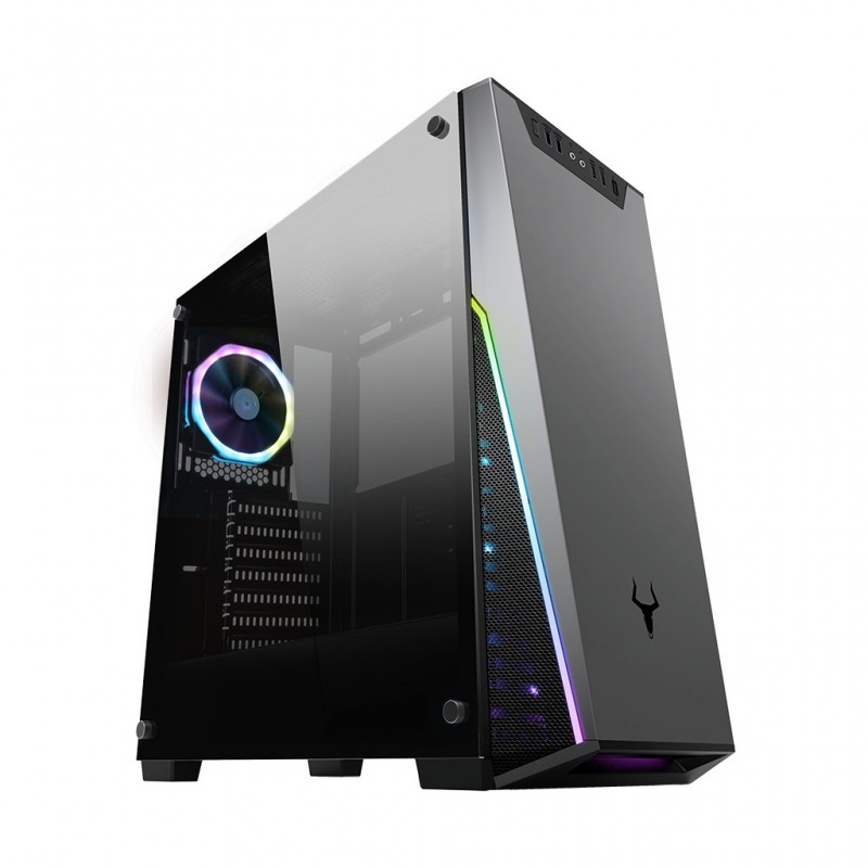 CASE GAMING ITEK T-MASK R2 - Gaming Middle Tower, 2xUSB3, 12cm ARGB fan, Side Panel Temp Glass
