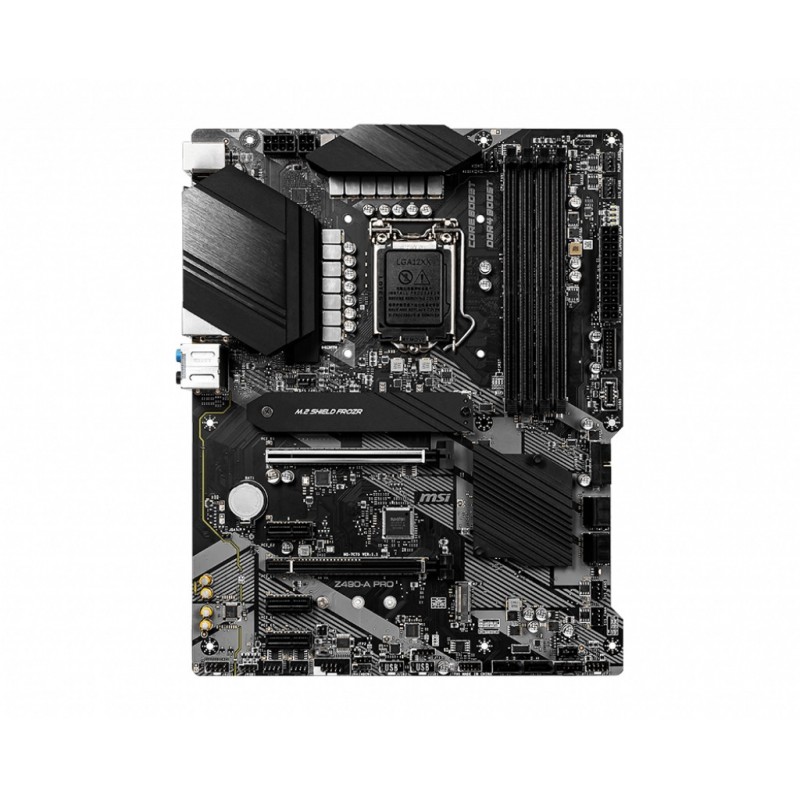 MAINBOARD MSI Z490-A PRO, Intel, LGA 1200, Intel® Core™ i3, Intel Core i5, Intel Core i9, Intel® Pentium®, DDR4-SDRAM, DIMM,