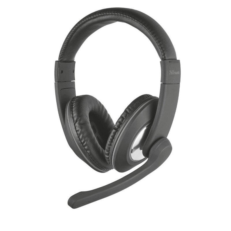 Cuffie per PC con Microfono ad Archetto CHAT Nero Trust Reno 21662