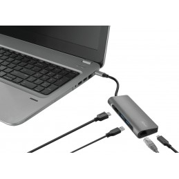 HUB  Dock Type-C - 1PT USB Type-A 3.1 + 2 PT USB Type-A 2.0 + 1PT RJ45 MICRO -SD