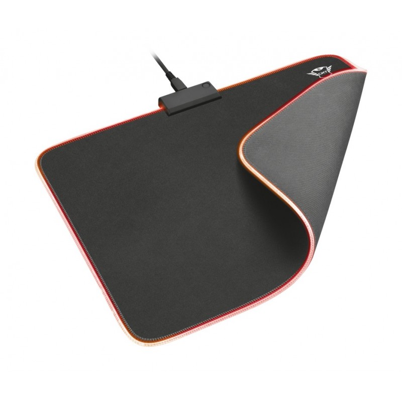 TAPPETINO PER MOUSE CON BORDI  LED RGB MORBIDO FLESSIBILE TRUST 23063 350X260 MM