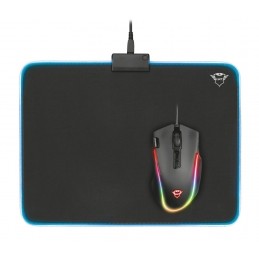 TAPPETINO PER MOUSE CON BORDI  LED RGB MORBIDO FLESSIBILE TRUST 23063 350X260 MM
