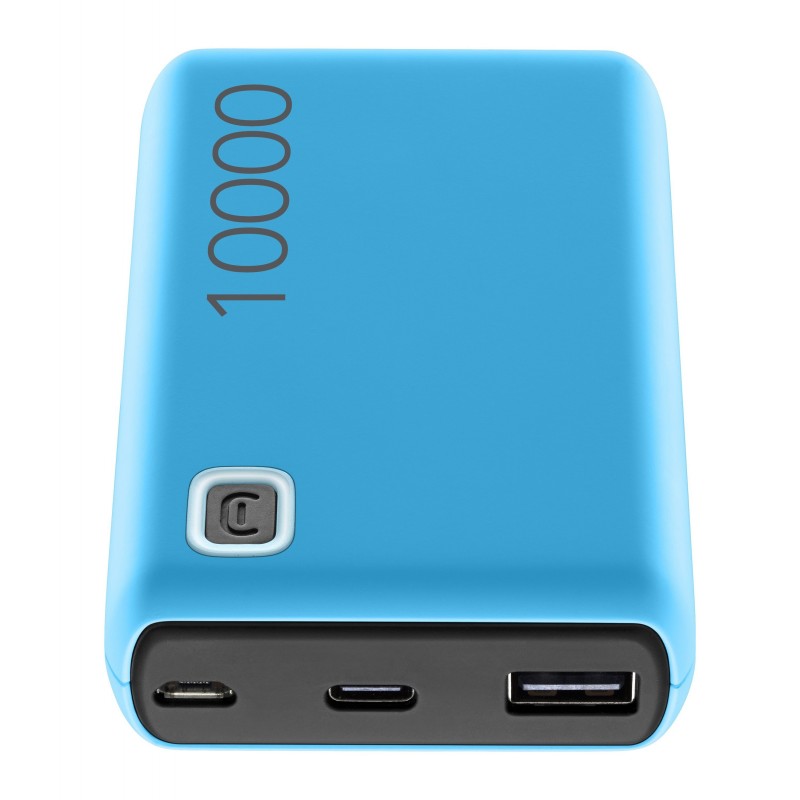 Power Bank CELLULARLINE 10.000mAH  -2 USB - 1 TYPE C - 1 MICRO USB BLACK PBESSENCE10000B