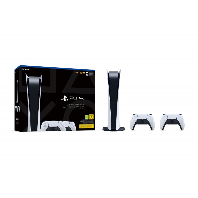 PS5 CONSOLE 825GB DIGITAL EDITION + 2 Controller DualSense WHITE EU