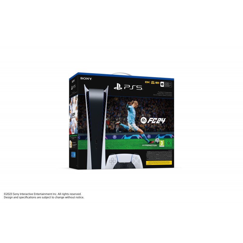 PS5 CONSOLE 825GB DIGITAL ED. WHITE + FC 24 + FUT VCH ITA