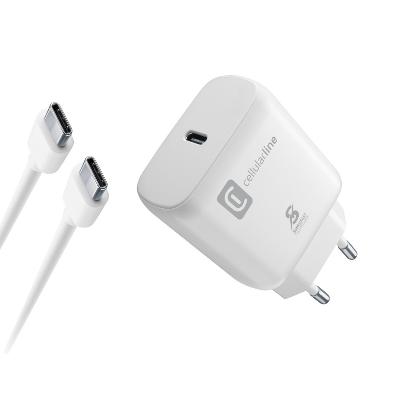 CARICABATTERIA SAMSUNG  25W USB-C + CAVO TYPE-C - TYPE-C WHITE
