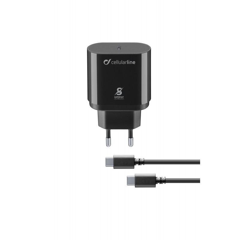 CARICABATTERIA SAMSUNG  25W USB-C + CAVO TYPE-C - TYPE-C BLACK