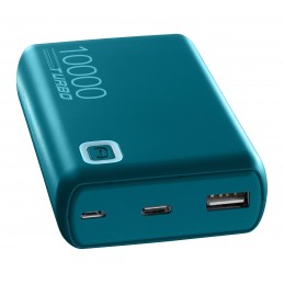 POWER BANK CELLULARLINE ESSENCE TURBO 10000mAH 20W 3 PORTE USB - Micro USB - USB C BLUE