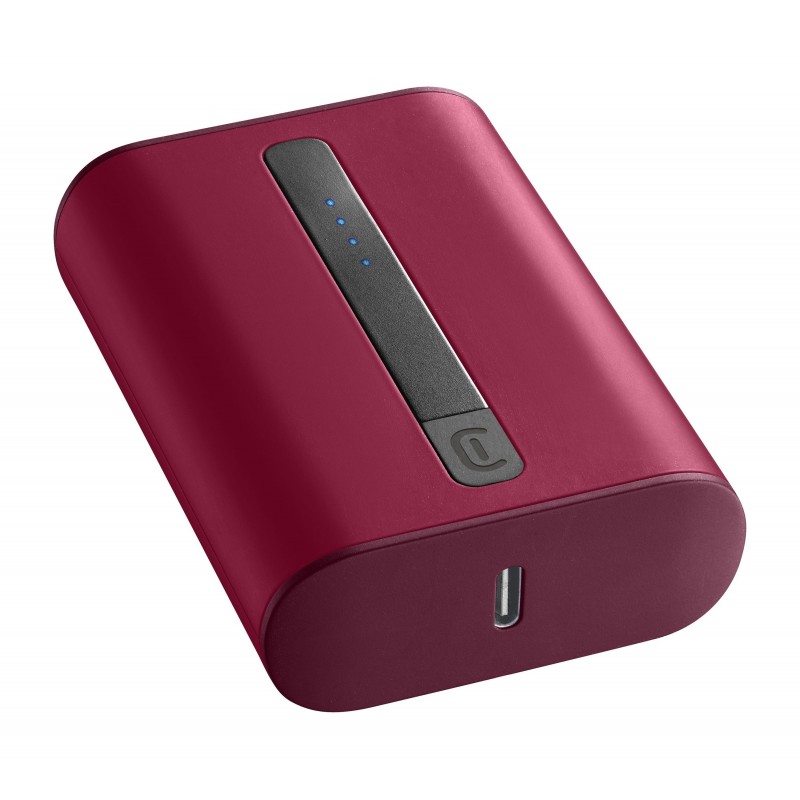 POWER BANK CELLULARLINE THUNDER FAST CHARGING 10000mAH 20W 2 PORTE USB - USB C RED