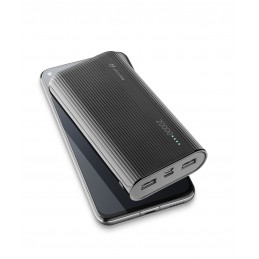 Power Bank CELLULARLINE 20.000mAH  -2 USB - 1 TYPE C - 1 MICRO USB BLACK FREEPPT20USBCK