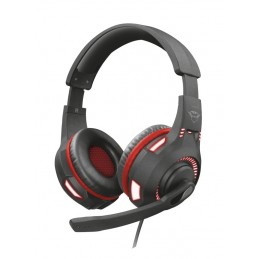CUFFIE  TRUST GXT 407 GAMING RAVU ILLUMINATED Padiglione auricolare Nero, Rosso  Unità di controllo in linea