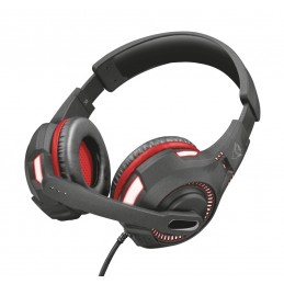 CUFFIE  TRUST GXT 407 GAMING RAVU ILLUMINATED Padiglione auricolare Nero, Rosso  Unità di controllo in linea