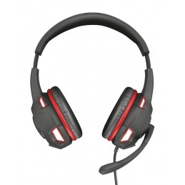 CUFFIE  TRUST GXT 407 GAMING RAVU ILLUMINATED Padiglione auricolare Nero, Rosso  Unità di controllo in linea